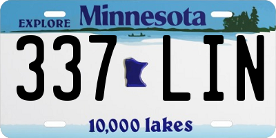 MN license plate 337LIN