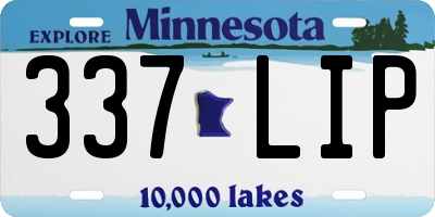 MN license plate 337LIP