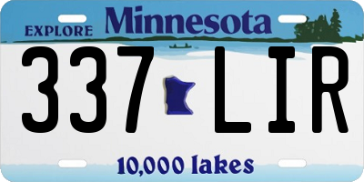 MN license plate 337LIR