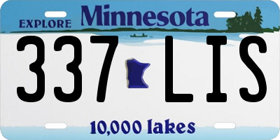 MN license plate 337LIS