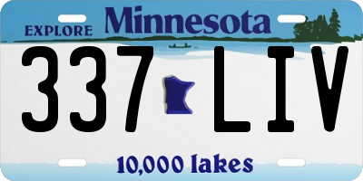 MN license plate 337LIV