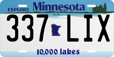MN license plate 337LIX