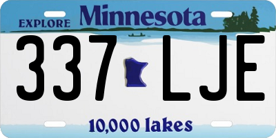 MN license plate 337LJE