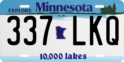 MN license plate 337LKQ