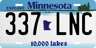 MN license plate 337LNC