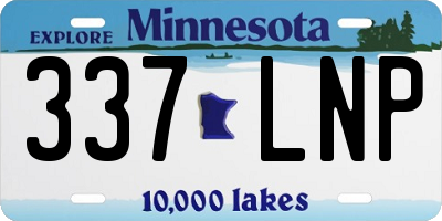MN license plate 337LNP