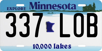 MN license plate 337LOB