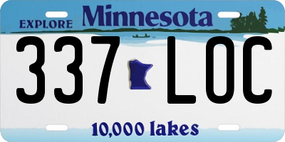 MN license plate 337LOC