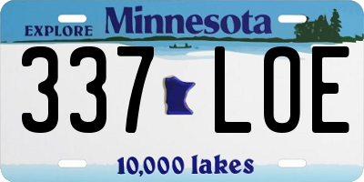 MN license plate 337LOE