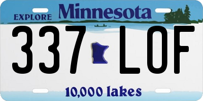 MN license plate 337LOF