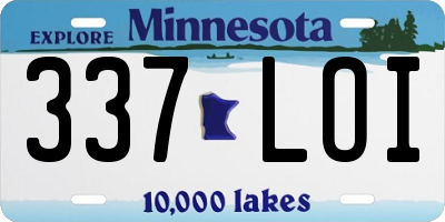 MN license plate 337LOI