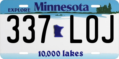 MN license plate 337LOJ