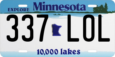 MN license plate 337LOL