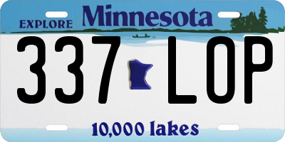 MN license plate 337LOP