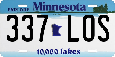 MN license plate 337LOS