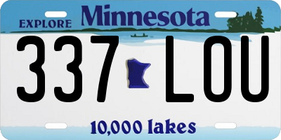 MN license plate 337LOU