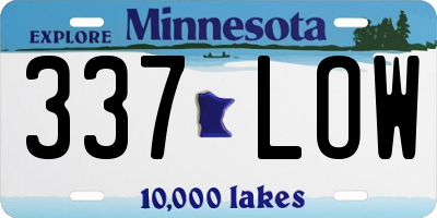 MN license plate 337LOW