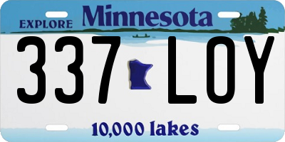 MN license plate 337LOY