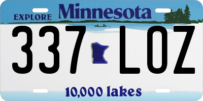 MN license plate 337LOZ
