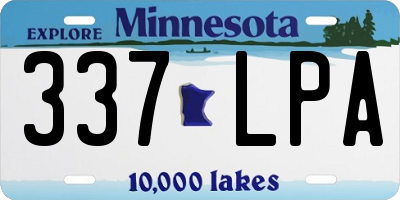 MN license plate 337LPA