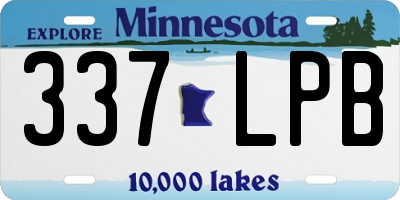 MN license plate 337LPB