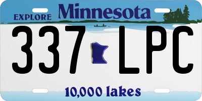 MN license plate 337LPC