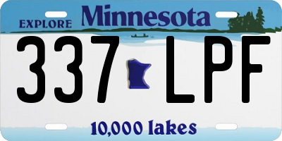 MN license plate 337LPF