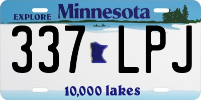 MN license plate 337LPJ