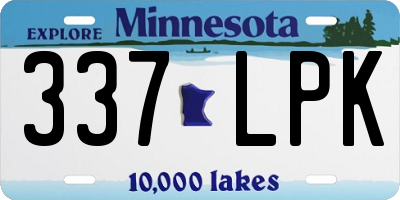MN license plate 337LPK