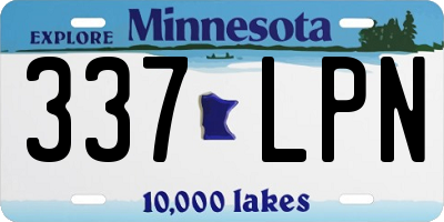 MN license plate 337LPN
