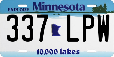 MN license plate 337LPW