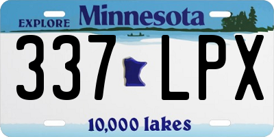 MN license plate 337LPX