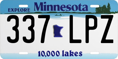 MN license plate 337LPZ