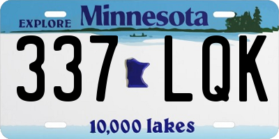MN license plate 337LQK