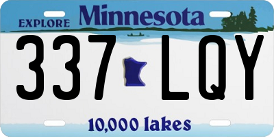 MN license plate 337LQY