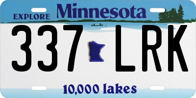 MN license plate 337LRK