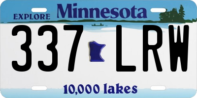 MN license plate 337LRW