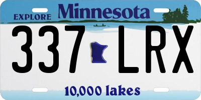 MN license plate 337LRX