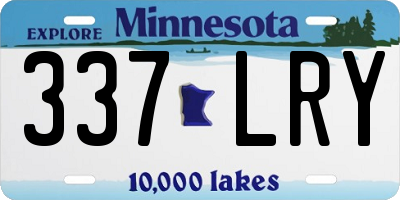 MN license plate 337LRY