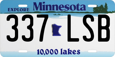 MN license plate 337LSB