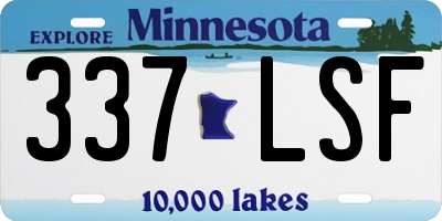MN license plate 337LSF