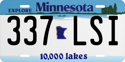 MN license plate 337LSI
