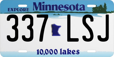 MN license plate 337LSJ