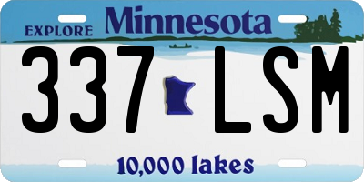 MN license plate 337LSM