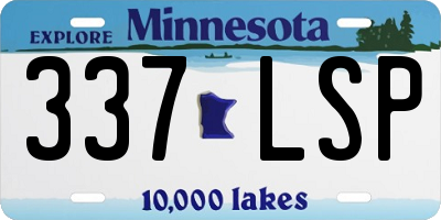 MN license plate 337LSP