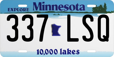 MN license plate 337LSQ