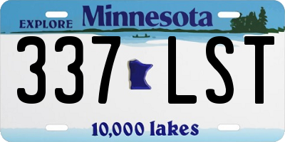 MN license plate 337LST