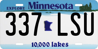 MN license plate 337LSU