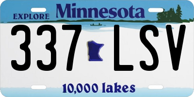 MN license plate 337LSV