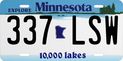 MN license plate 337LSW